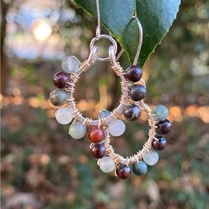 Mixed Metal Jasper Earrings